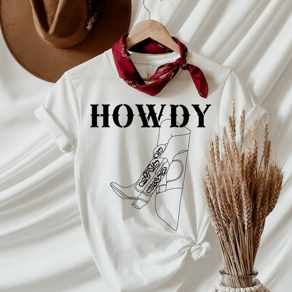 SimplyBeverly Tops - Howdy Western Boots Tee